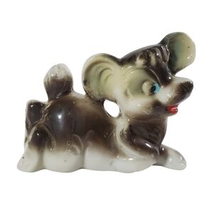 Vintage Japan Ceramic Dog Figurine Kitsch Puppy Collectible Home Decor MCM